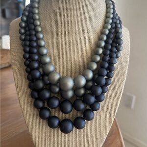 Elegant Blue and navy multi strand Beaded Necklace